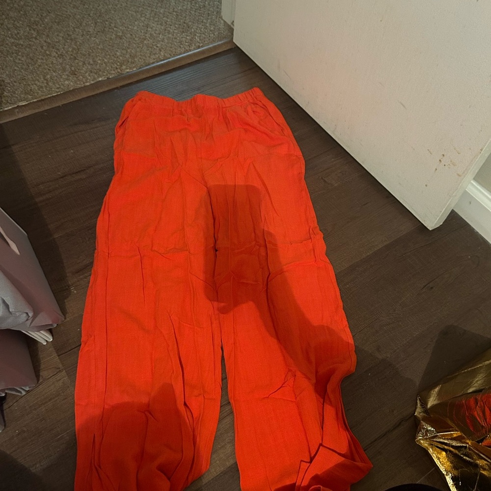 NWT Orange linen pants